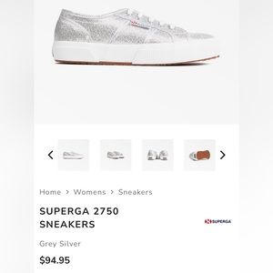 Gently used Superga silver sneakers